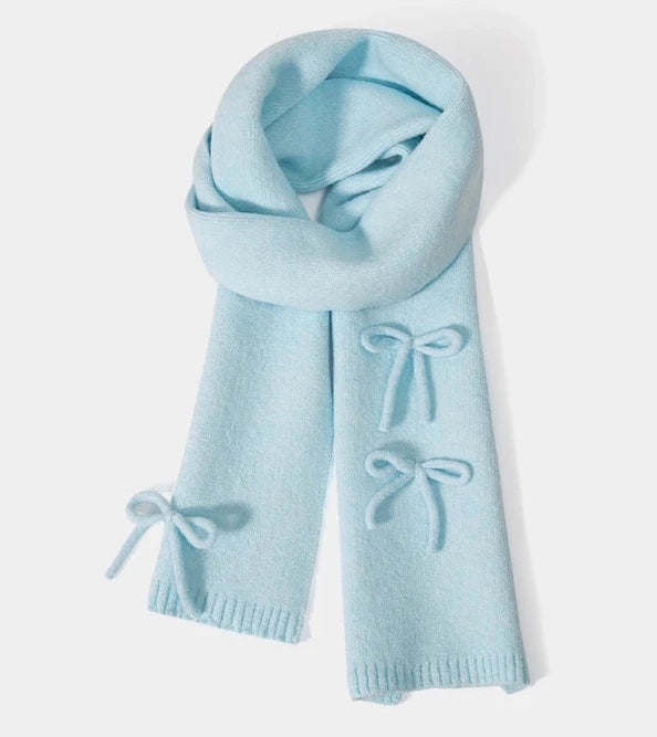 Bow Knot Faux Wool Scarf