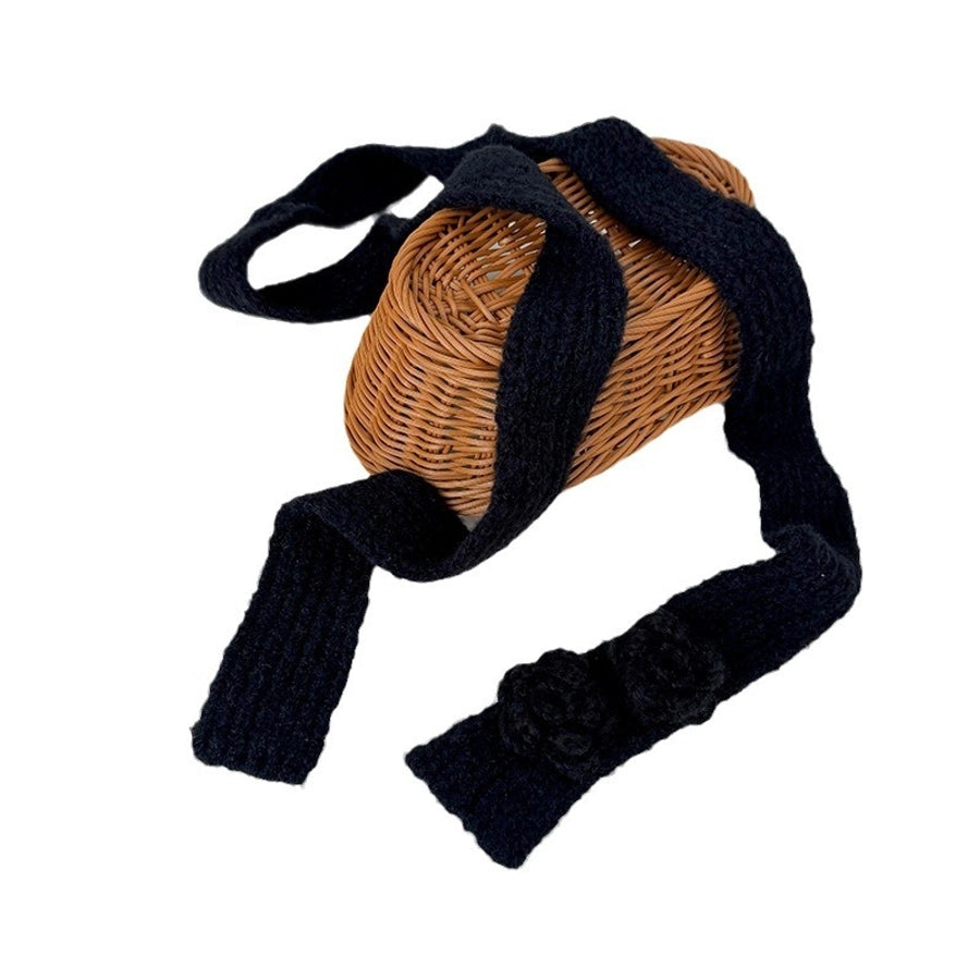 Thin Ribbed Flower Scarf