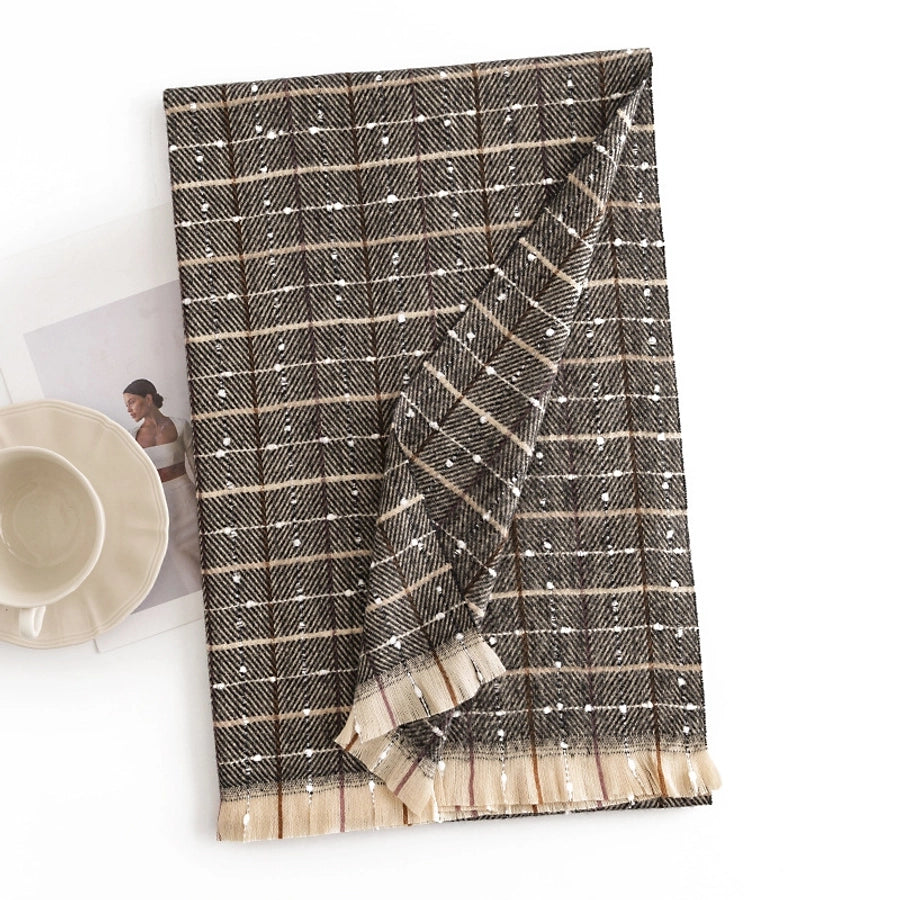 Elegant Lattice Dot Scarf