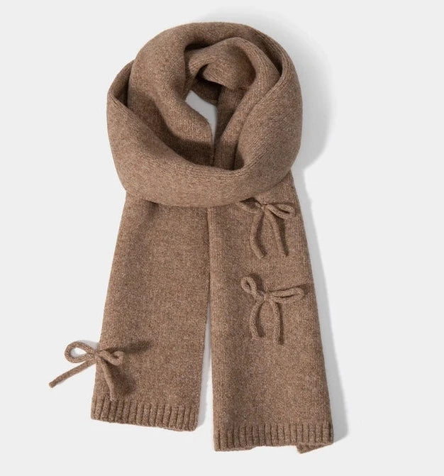 Bow Knot Faux Wool Scarf