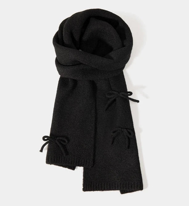 Bow Knot Faux Wool Scarf