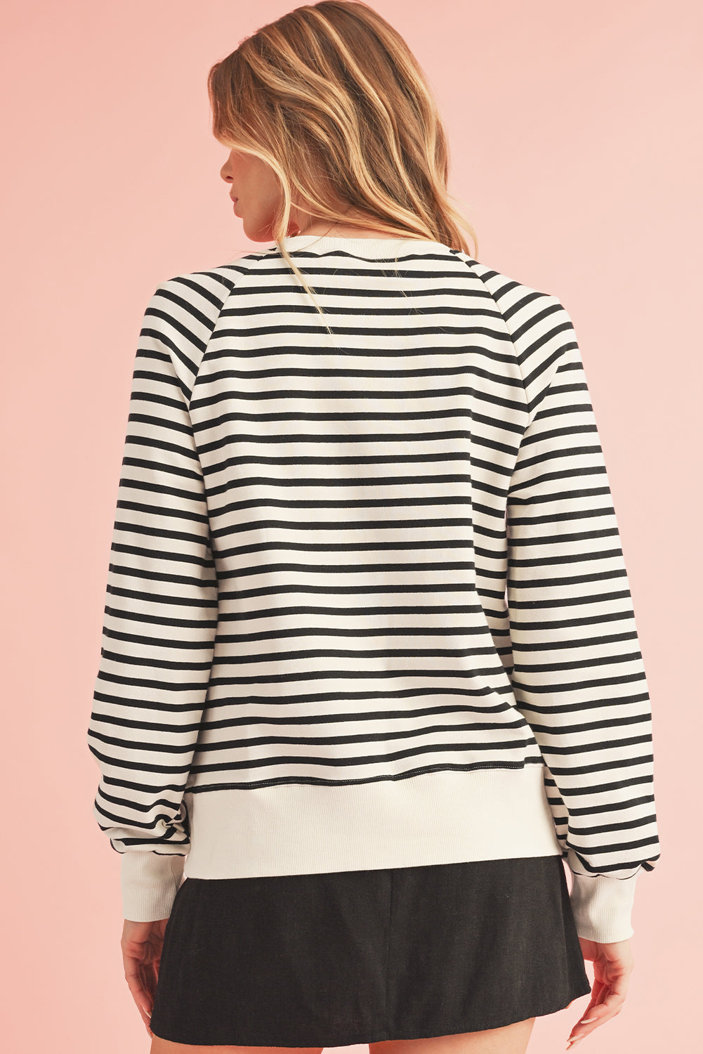 Ciao Amore Button Stripe Sweatshirt