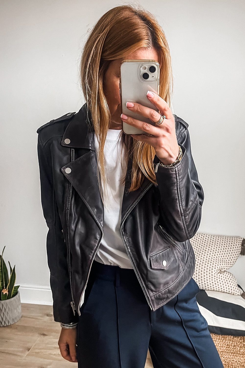 Faux Leather Moto Zip Jacket