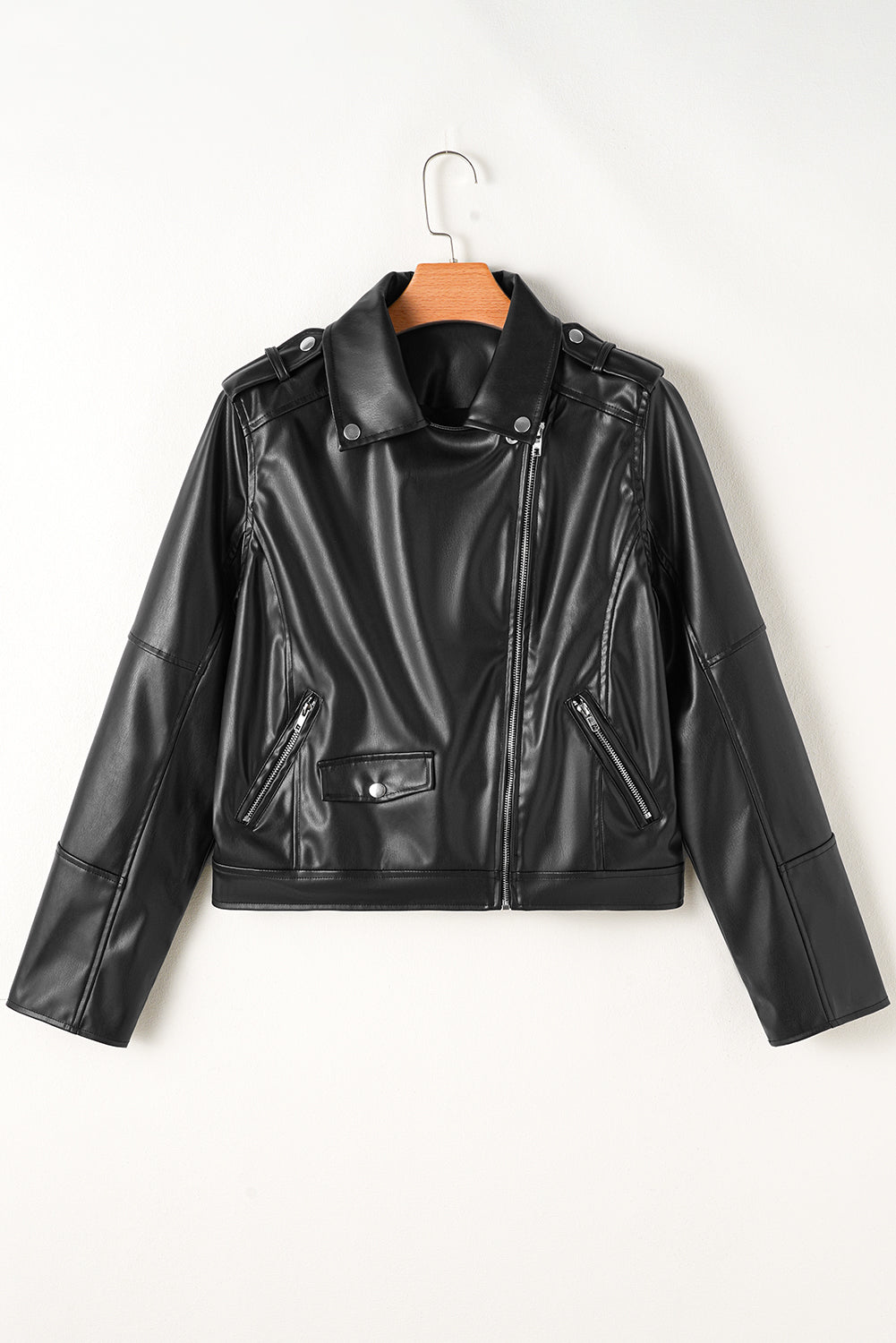 Faux Leather Moto Zip Jacket