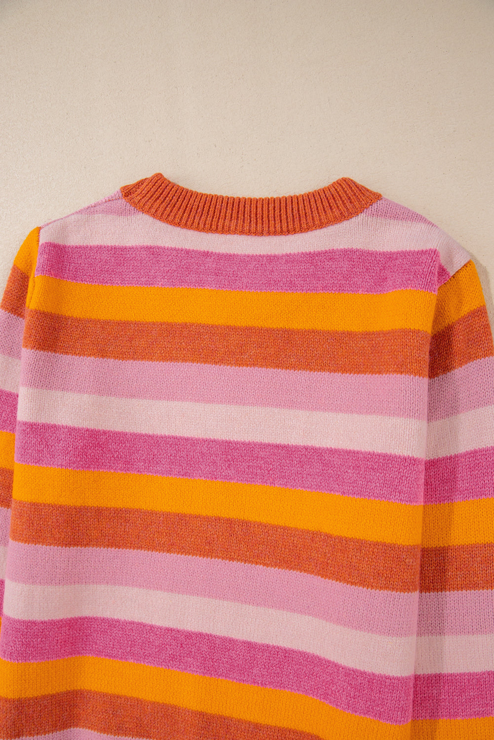 Striped Ribbed Edge Sweater