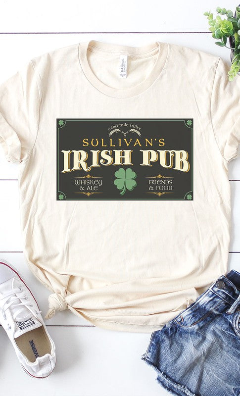 Retro Irish Pub Graphic Tee Plus Size