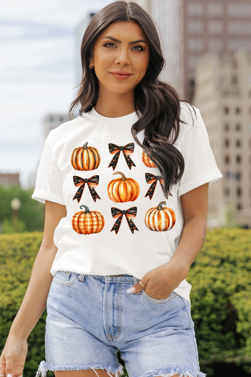 Halloween Pumpkins & Bows Tee