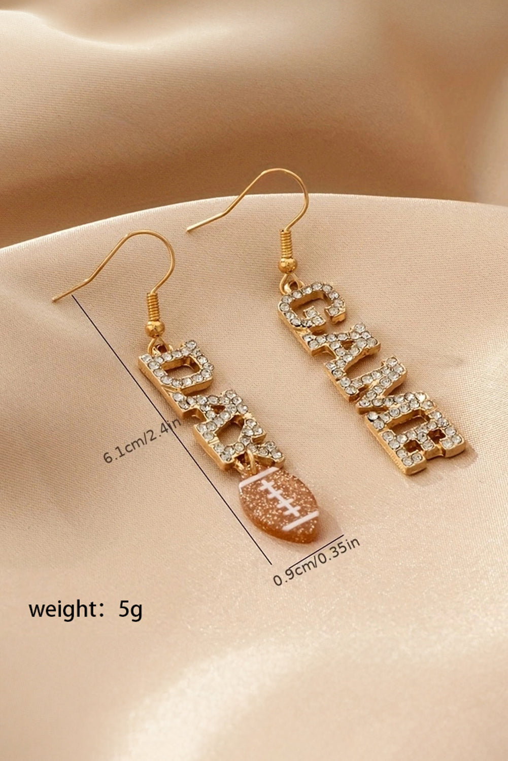 GAME DAY Football Rhinestone Earrings