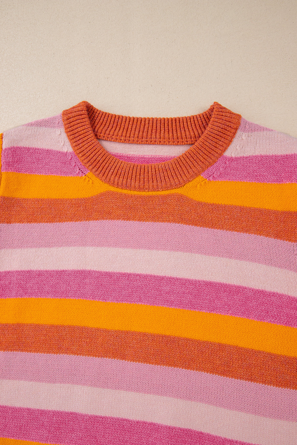 Striped Ribbed Edge Sweater