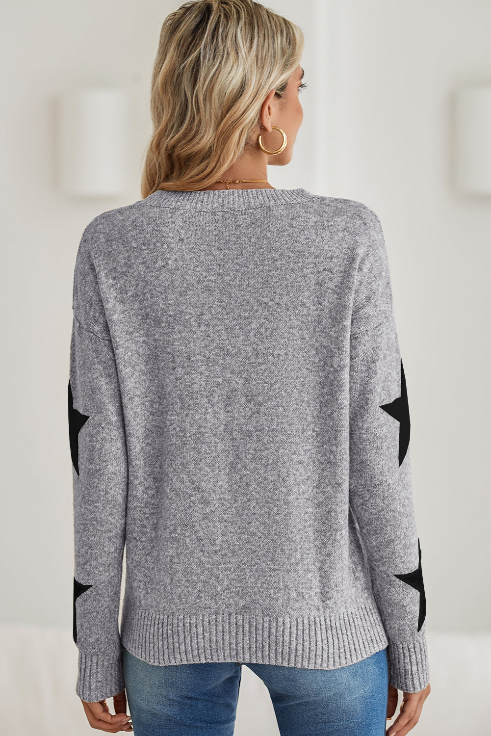 Stars Drop Shoulder Sweater