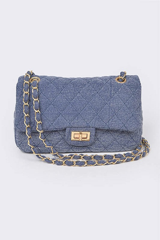 Quilted Cloth Chanel Style Shoulder Bag