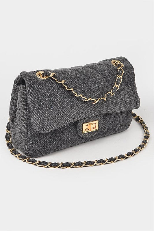 Quilted Cloth Chanel Style Shoulder Bag