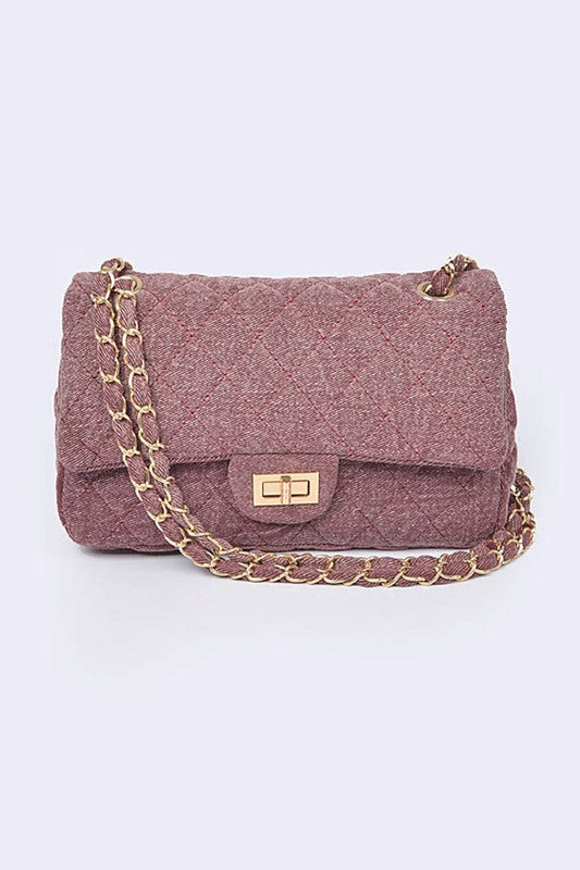 Quilted Cloth Chanel Style Shoulder Bag