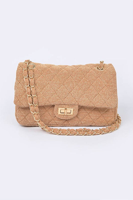 Quilted Cloth Chanel Style Shoulder Bag