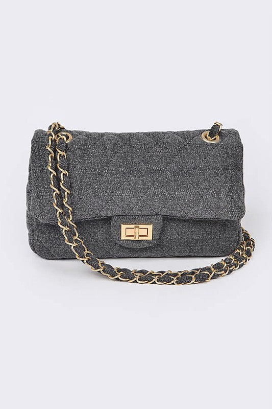 Quilted Cloth Chanel Style Shoulder Bag