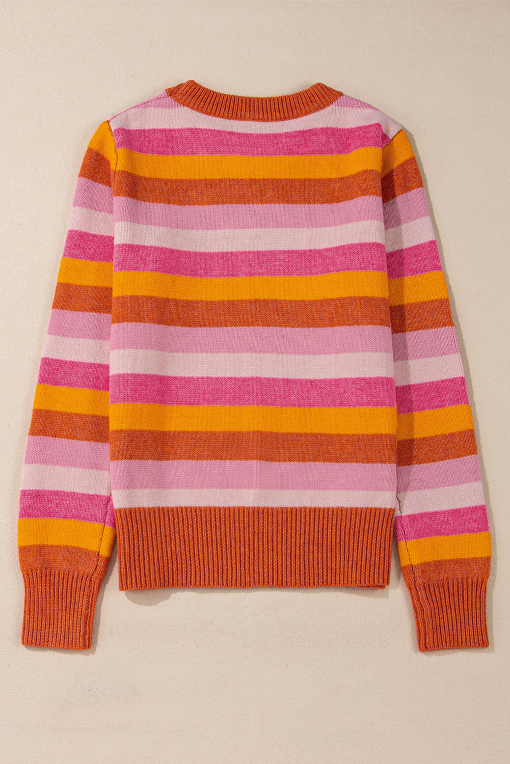 Striped Ribbed Edge Sweater