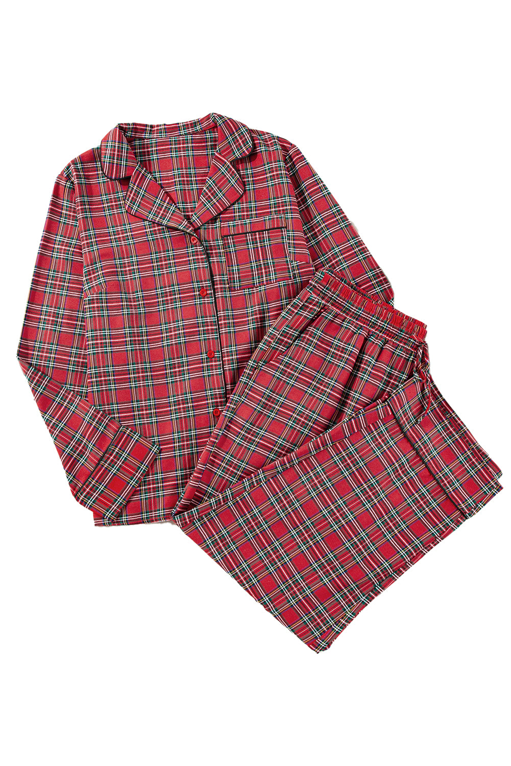 Red Plaid Pajama Set Plus Size