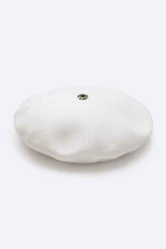 Genuine Fur Pom Pom Cashmere Beret