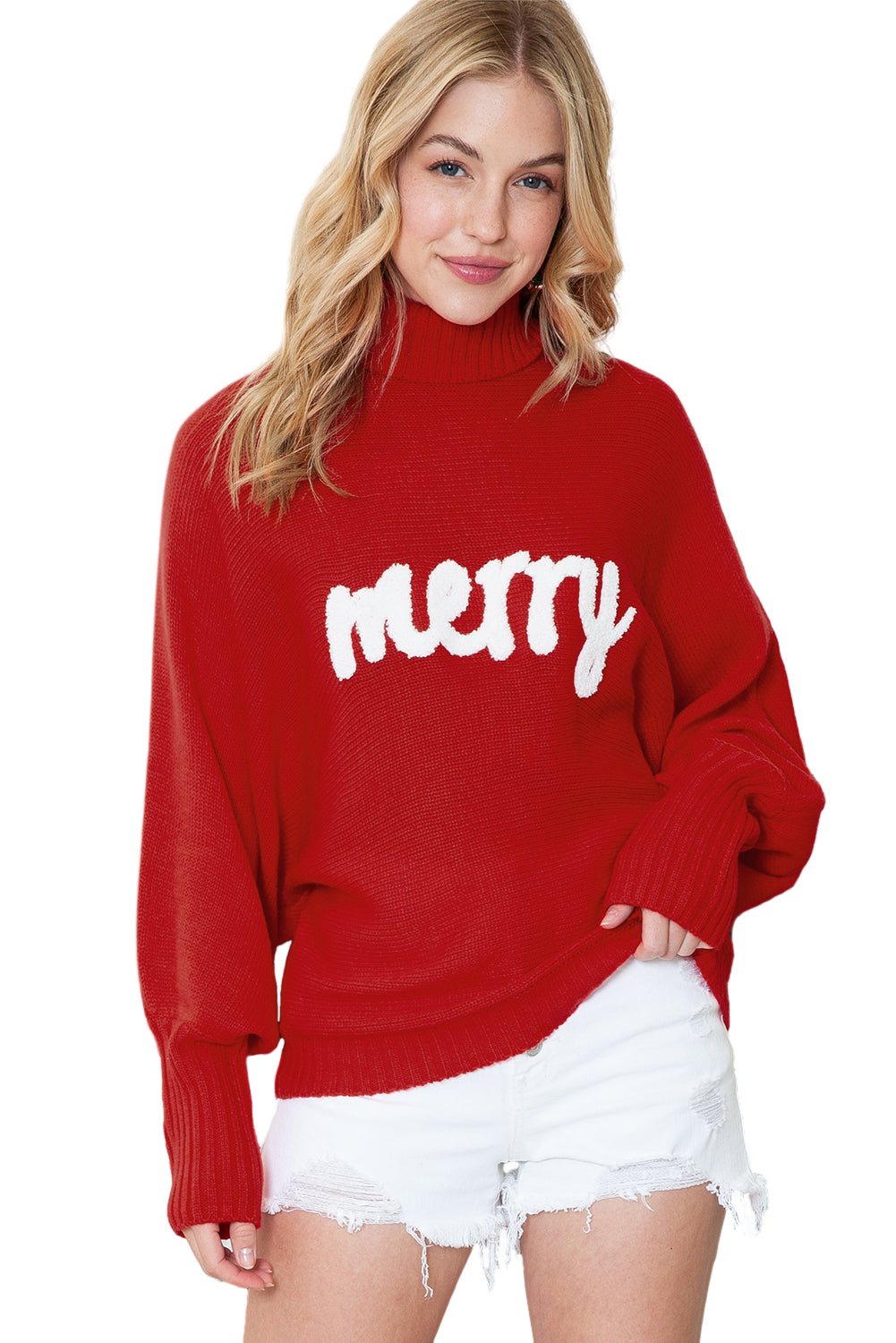 Batwing Sleeve Merry Sweater