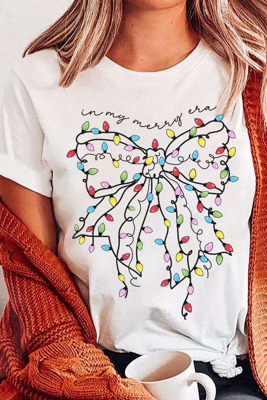 Christmas Lights Bow Tee