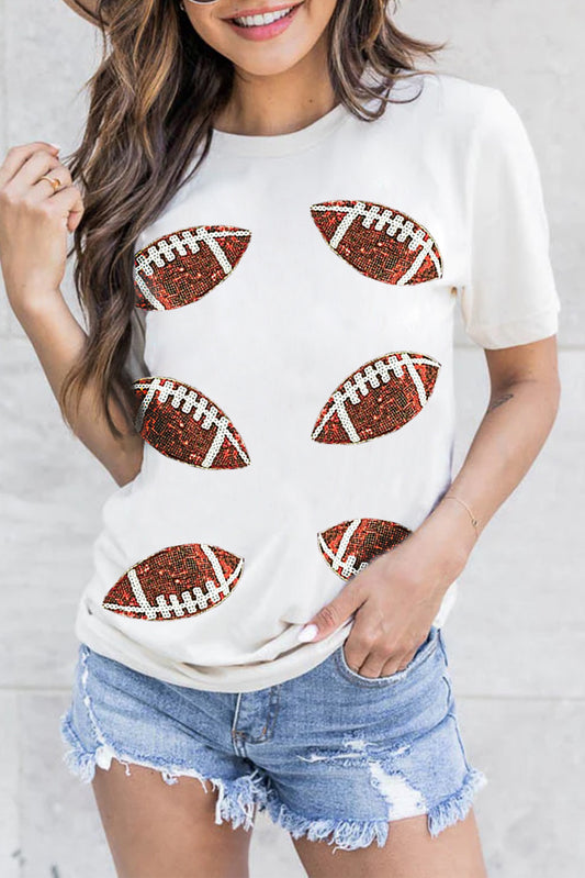 Sequin Footballs Tee