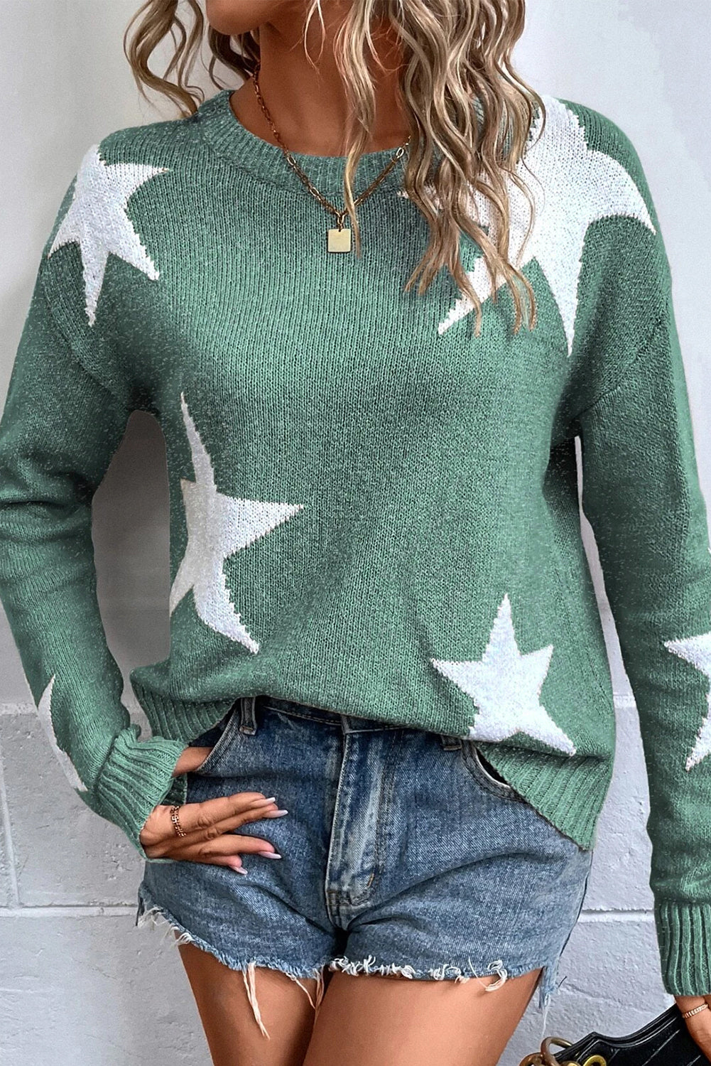 Stars Drop Shoulder Sweater