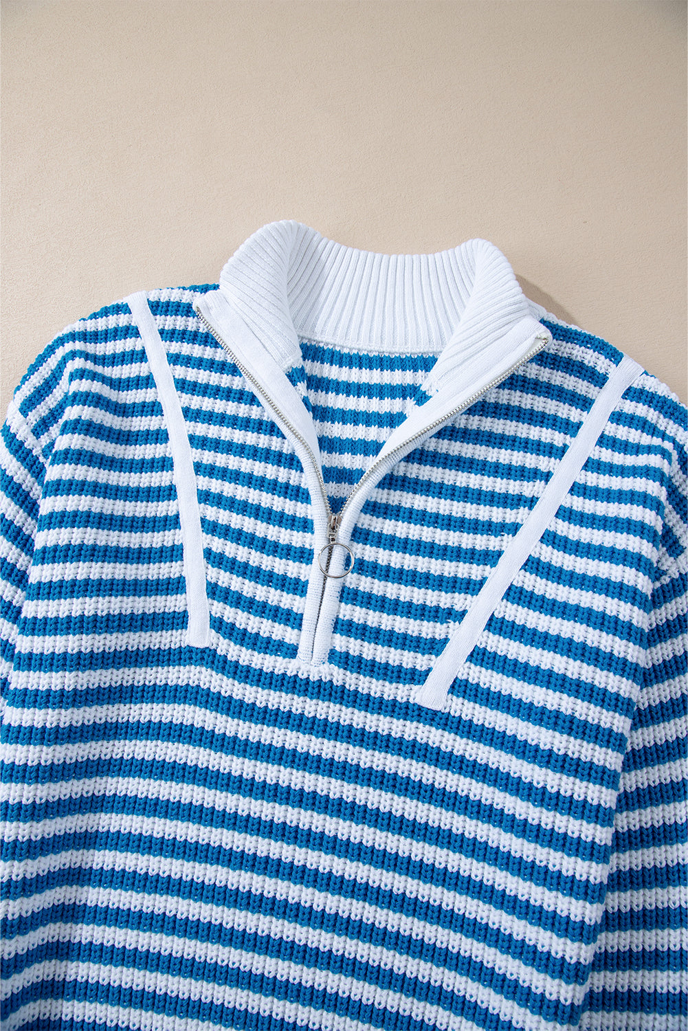 Stripe Zip Up Sweater