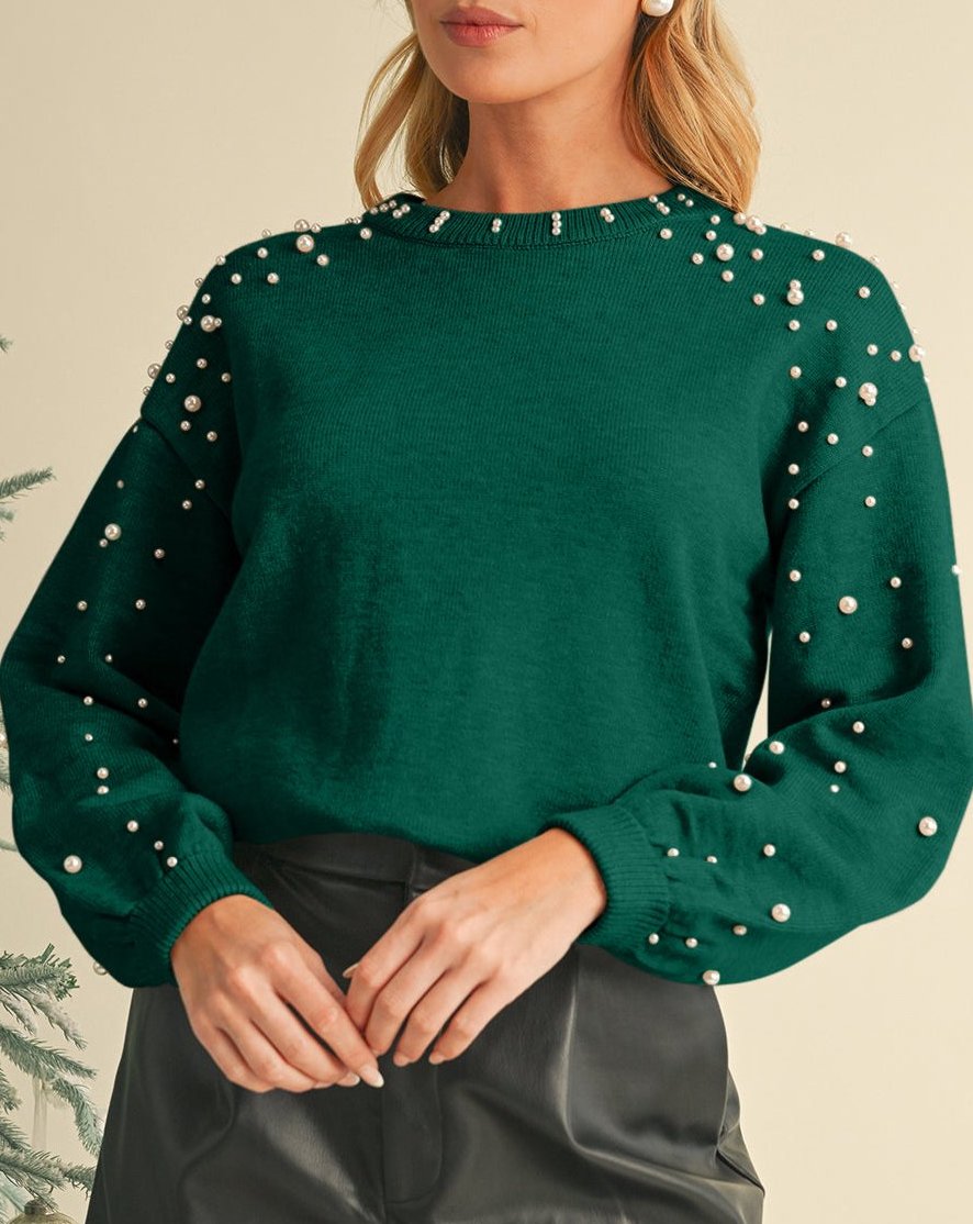 Pearl Drop Shoulder Sweater