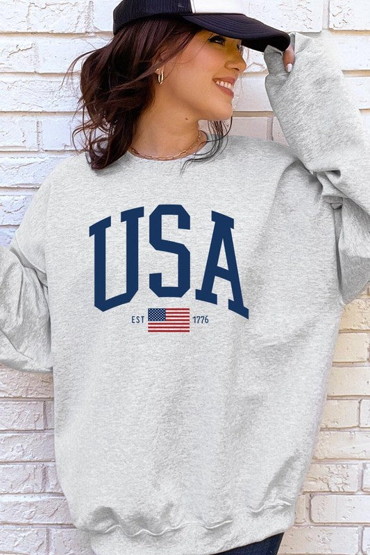 USA Est 1776 Graphic Fleece Sweatshirt