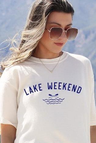 Lake Weekend Comfort Color Graphic Tee