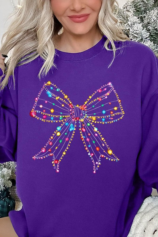 Christmas Lights Big Bow Sweatshirt