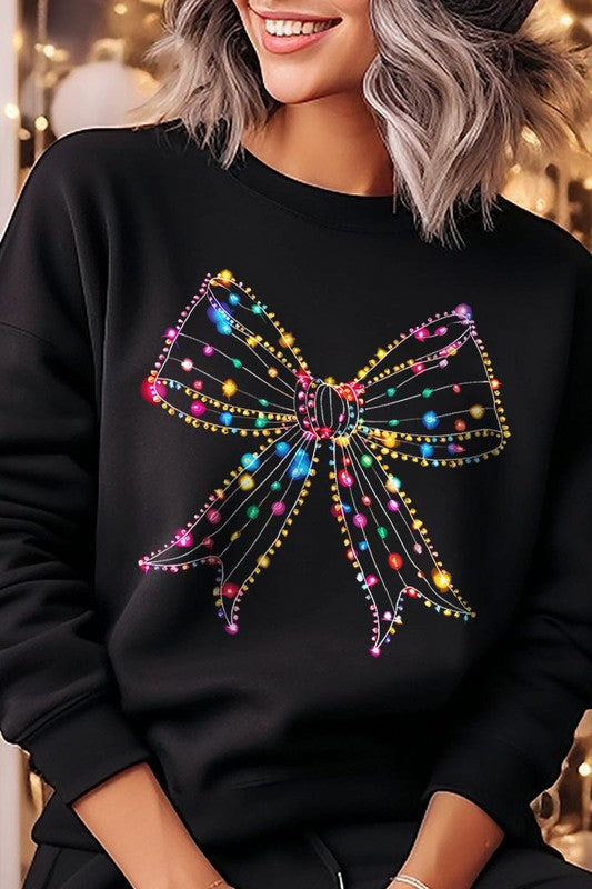 Christmas Lights Big Bow Sweatshirt