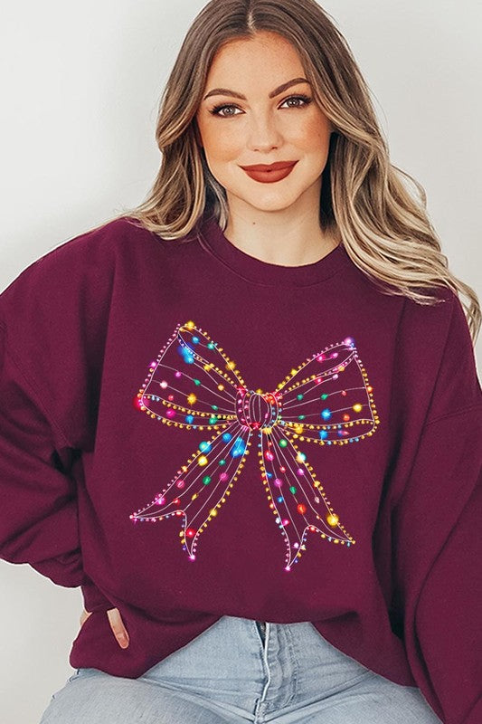 Christmas Lights Big Bow Sweatshirt