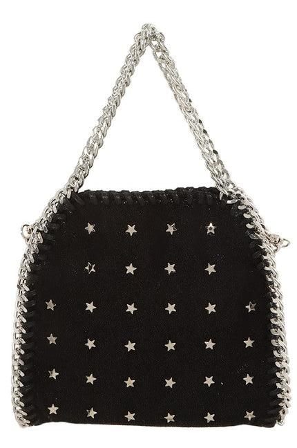 Chain/Stars Silver Crossbody Bag