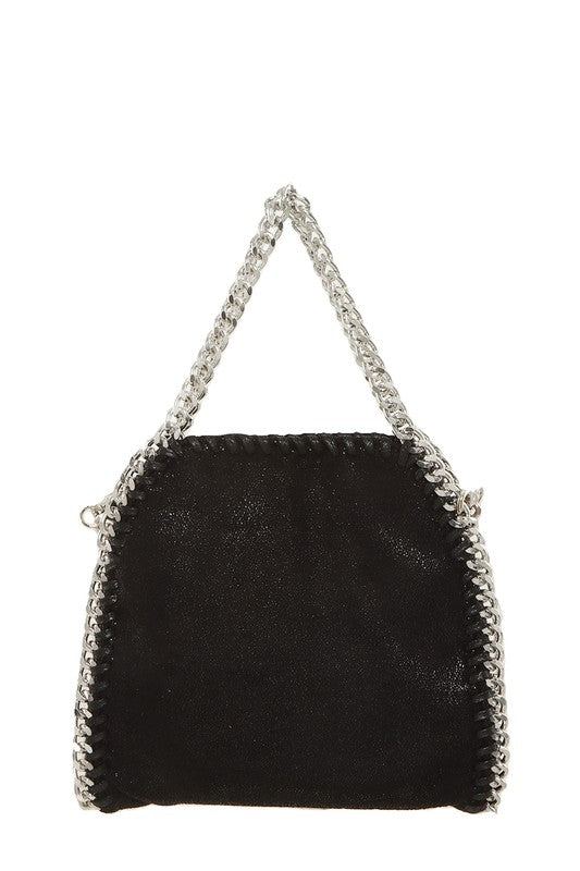 Chain/Stars Silver Crossbody Bag