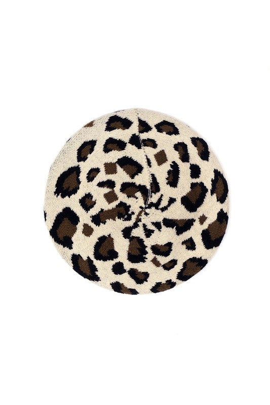 Leopard Soft Knit Beret