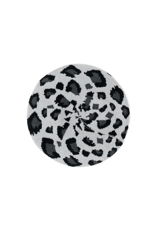 Leopard Soft Knit Beret