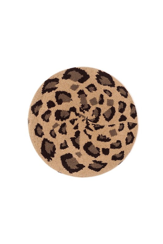 Leopard Soft Knit Beret