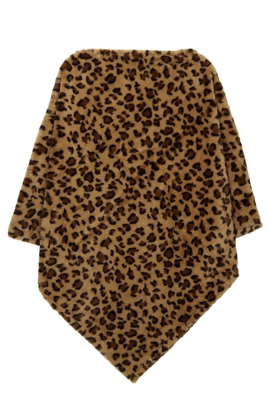 Leopard Faux Fur Cape