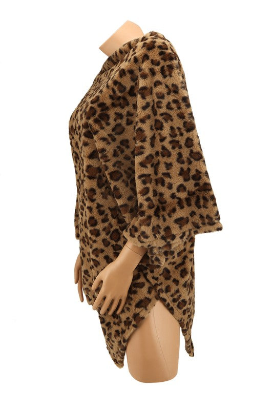 Leopard Faux Fur Cape