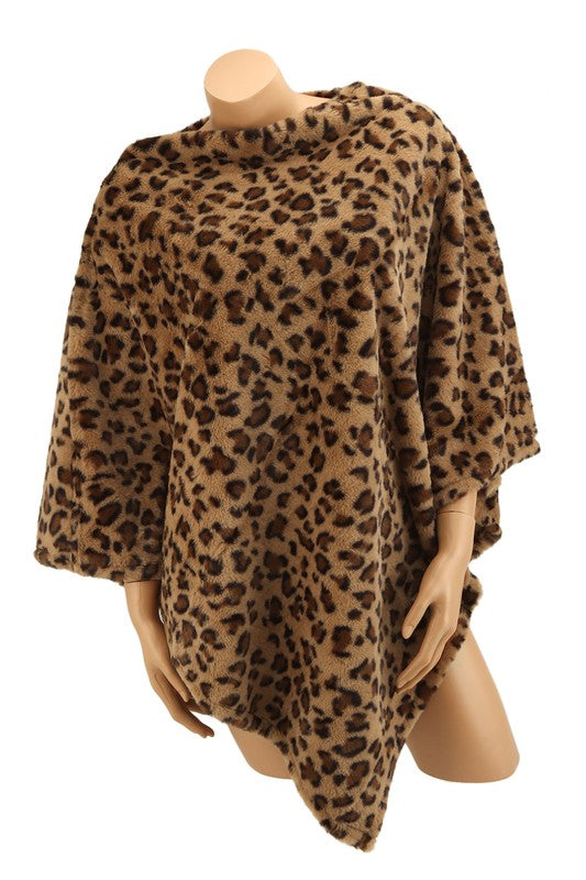 Leopard Faux Fur Cape