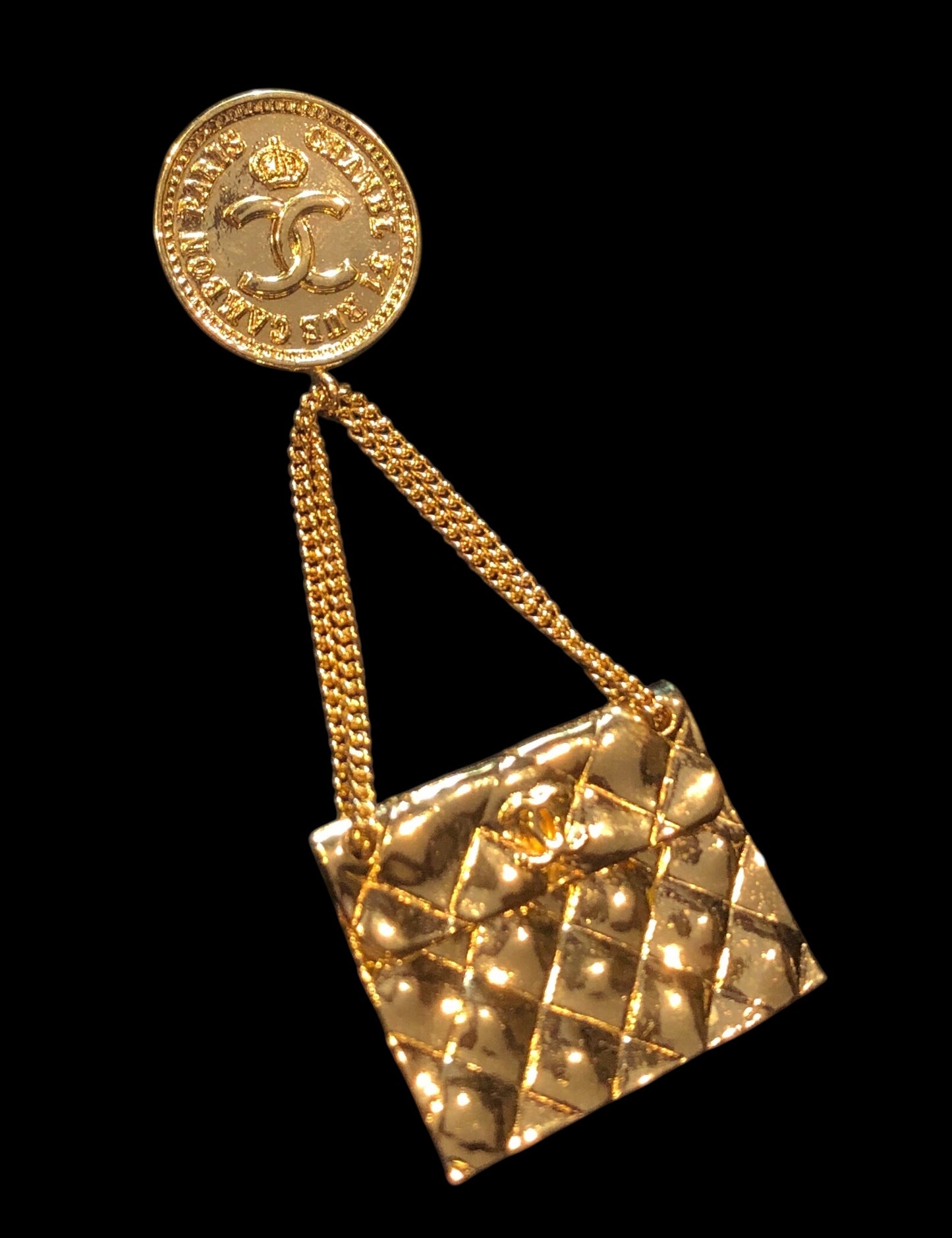 CHANEL Quilted Handbag Brooch