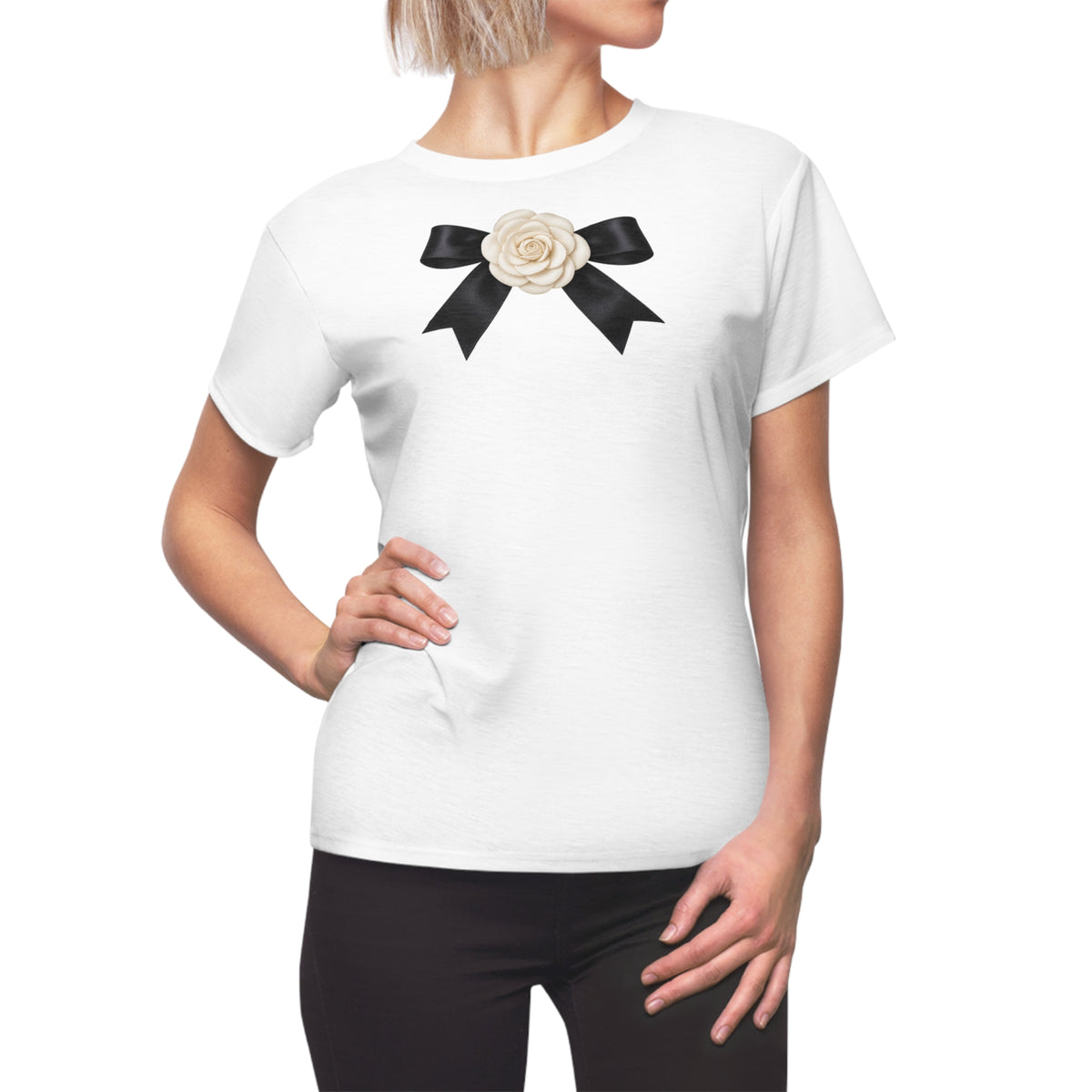 Camellia and Bow Tee