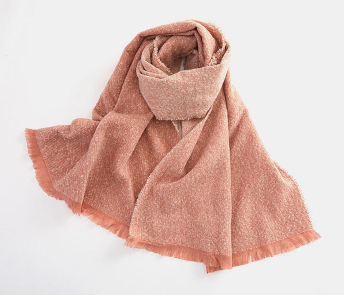 Raw Hem Heathered Scarf