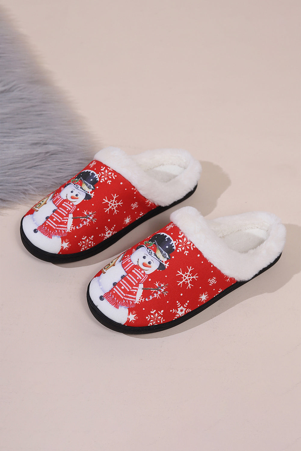 Snowman Fluffy Slippers