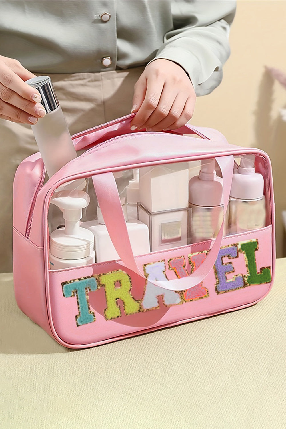 TRAVEL Clear Plastic Makeup Bag