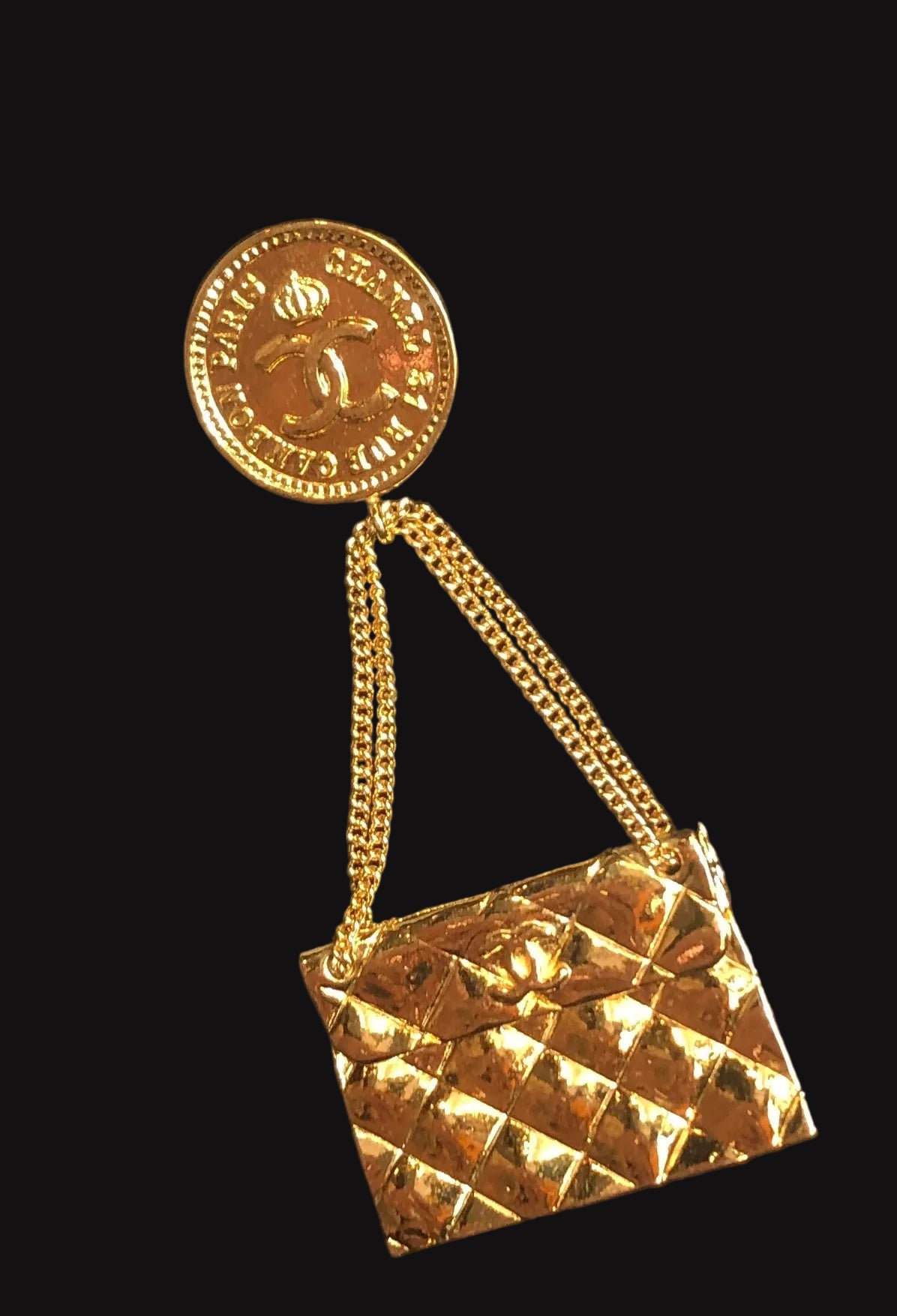 CHANEL Quilted Handbag Brooch