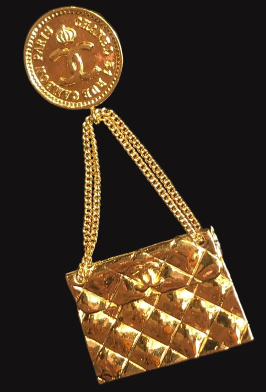 Vintage CHANEL 1989 Collection 26 Handbag Brooch Pin w/ Box