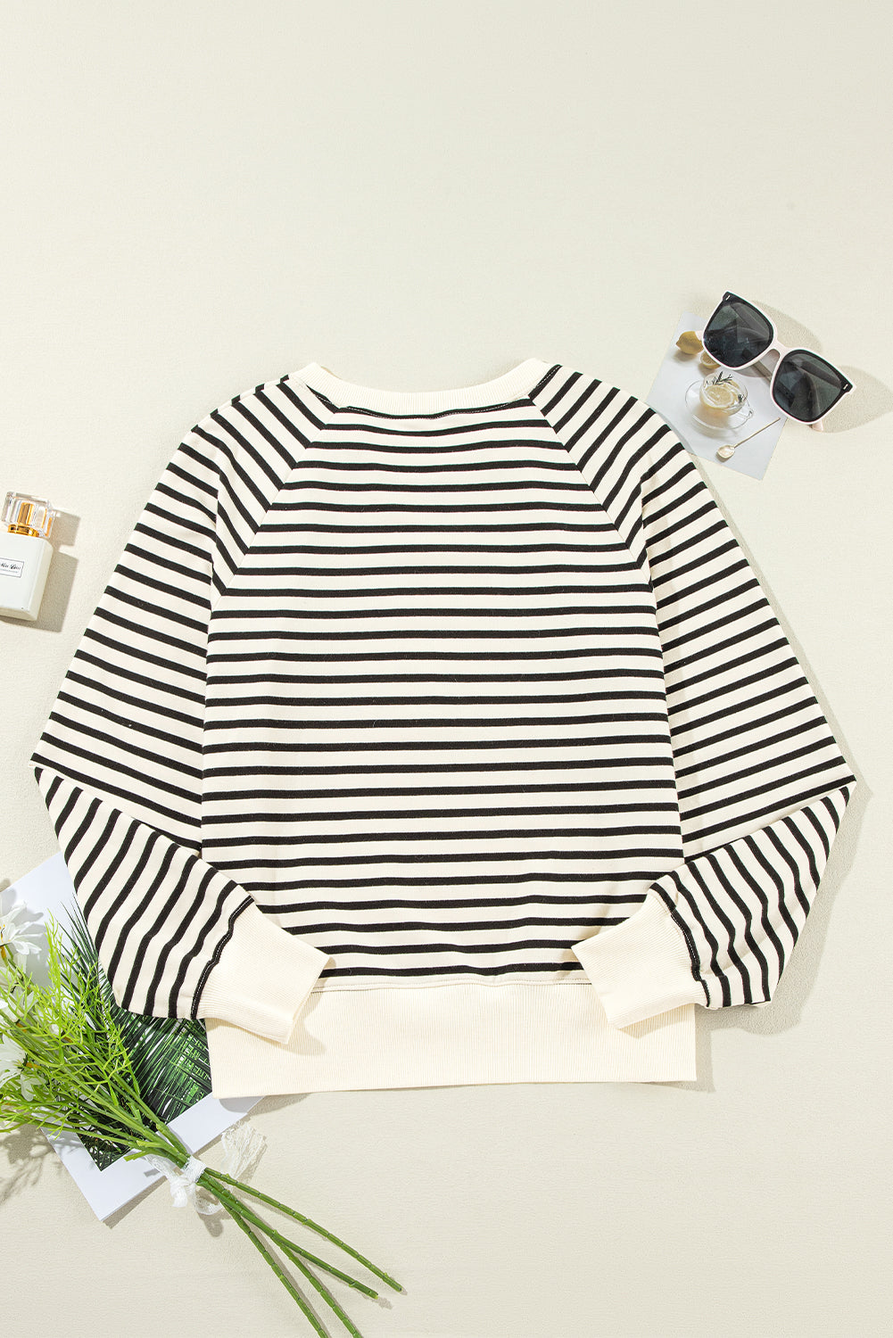 Ciao Amore Button Stripe Sweatshirt