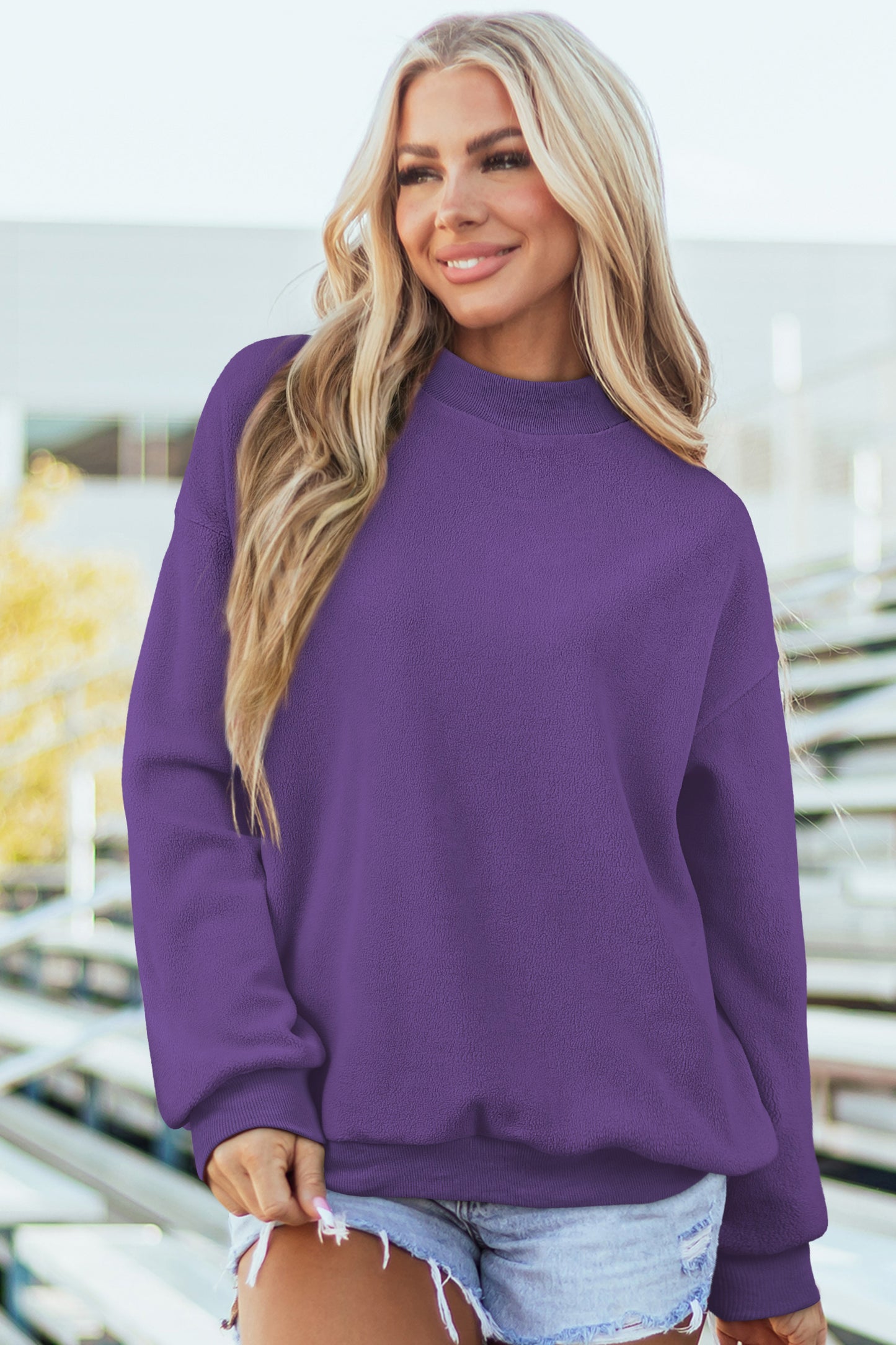 Reversible Mock Neck Sweatshirt